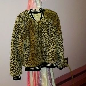 Art Class Fuzzy Animal Print Jacket